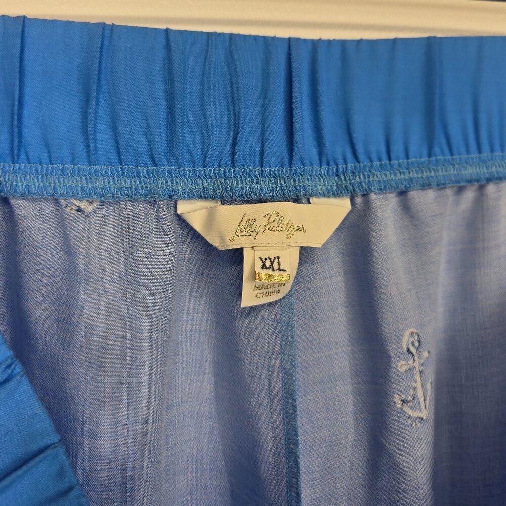 NWOT Lilly Pulitzer Bal Harbour Palazzo Blue A Lil Nauti Engineered Pants XXL - Picture 8 of 12